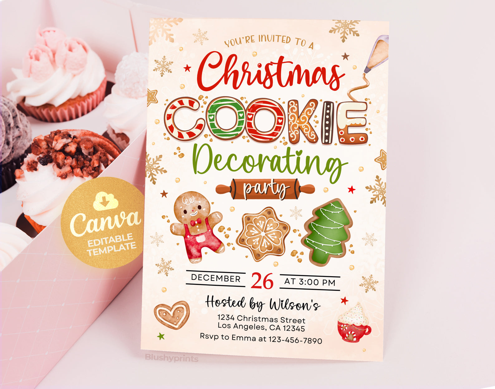 Cookie Decorating Party Invite, Cookie Exchange Invitation, Cookie Christmas Party Invite Etemply