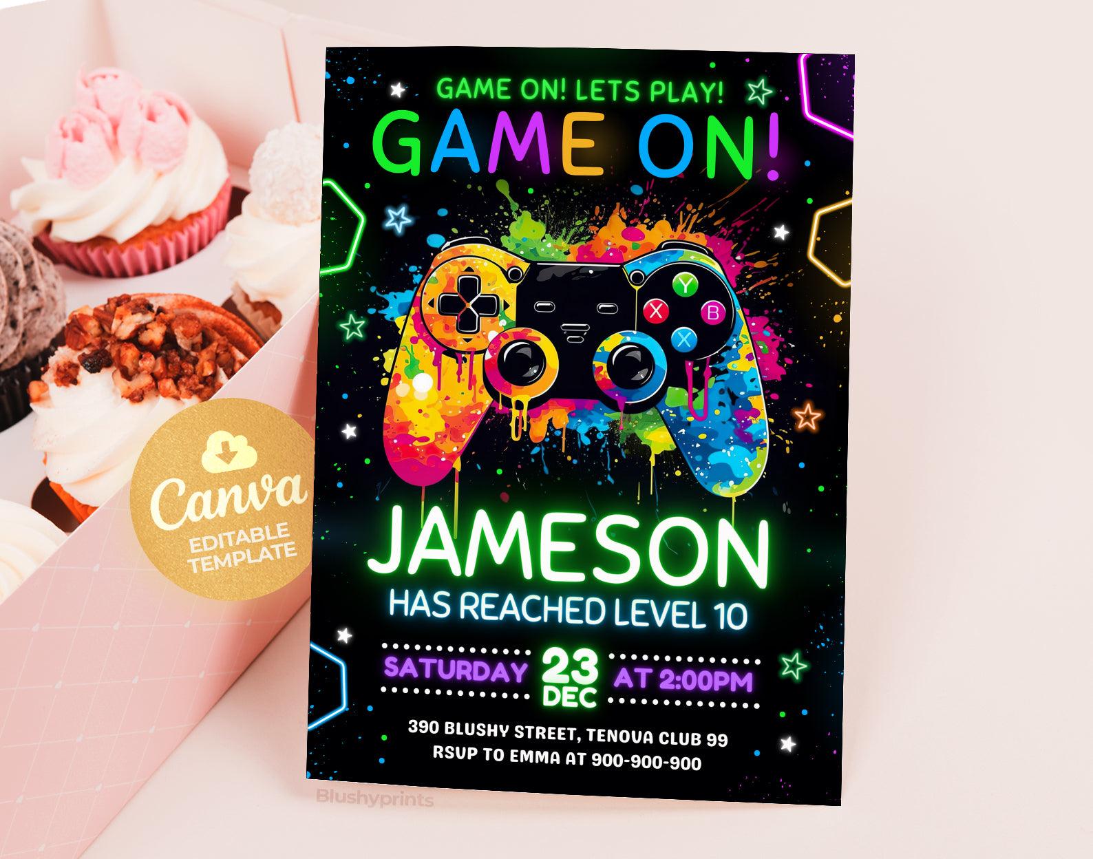Gaming Party Invitation Etemply