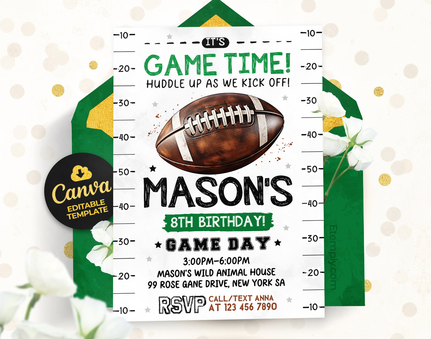 Football Birthday Invitations