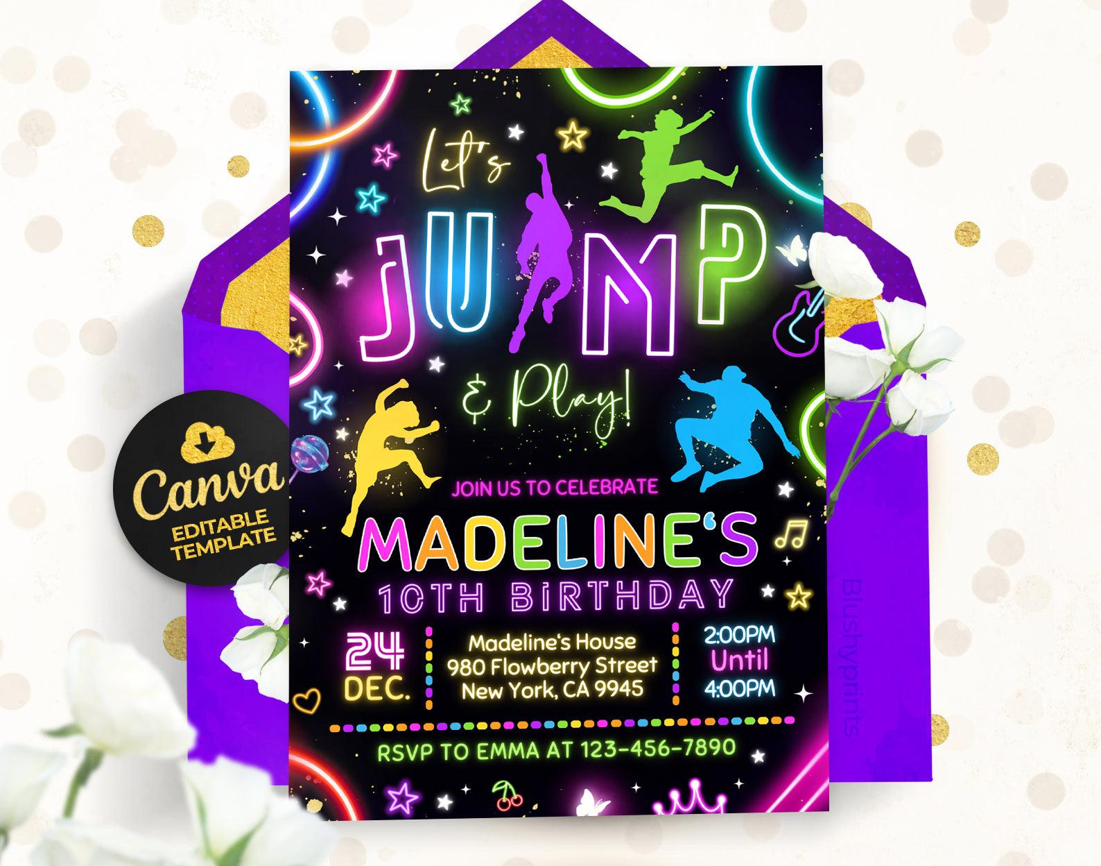 Trampoline Party Invitation, Jump Birthday Invite trampoline-party-invitation-jump-birthday-invite
