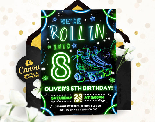 Boy Skating Party Invitation Etemply