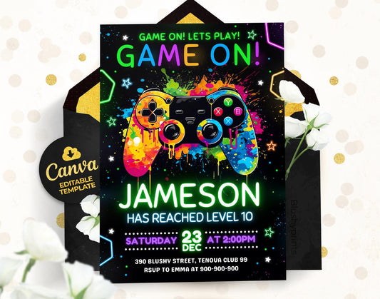 Gaming Party Invitation Etemply