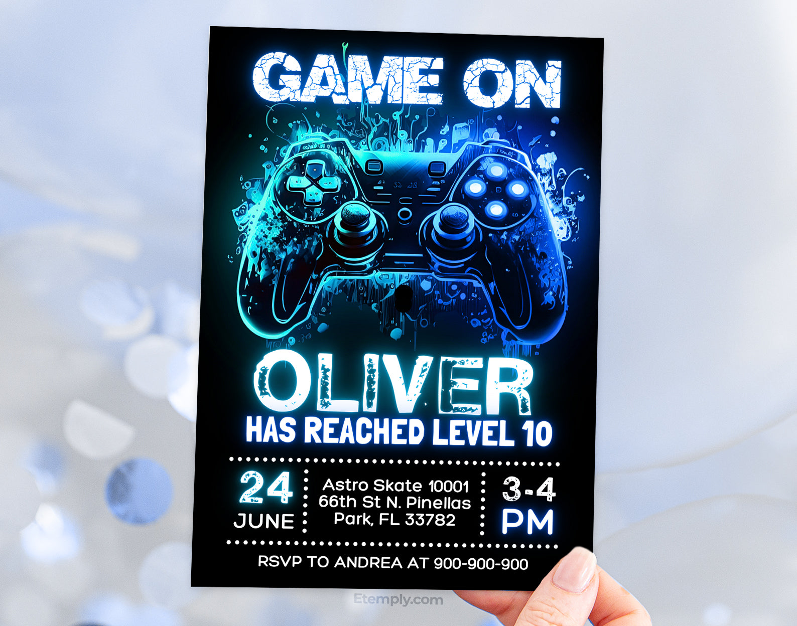 Gaming Party Invitation Etemply