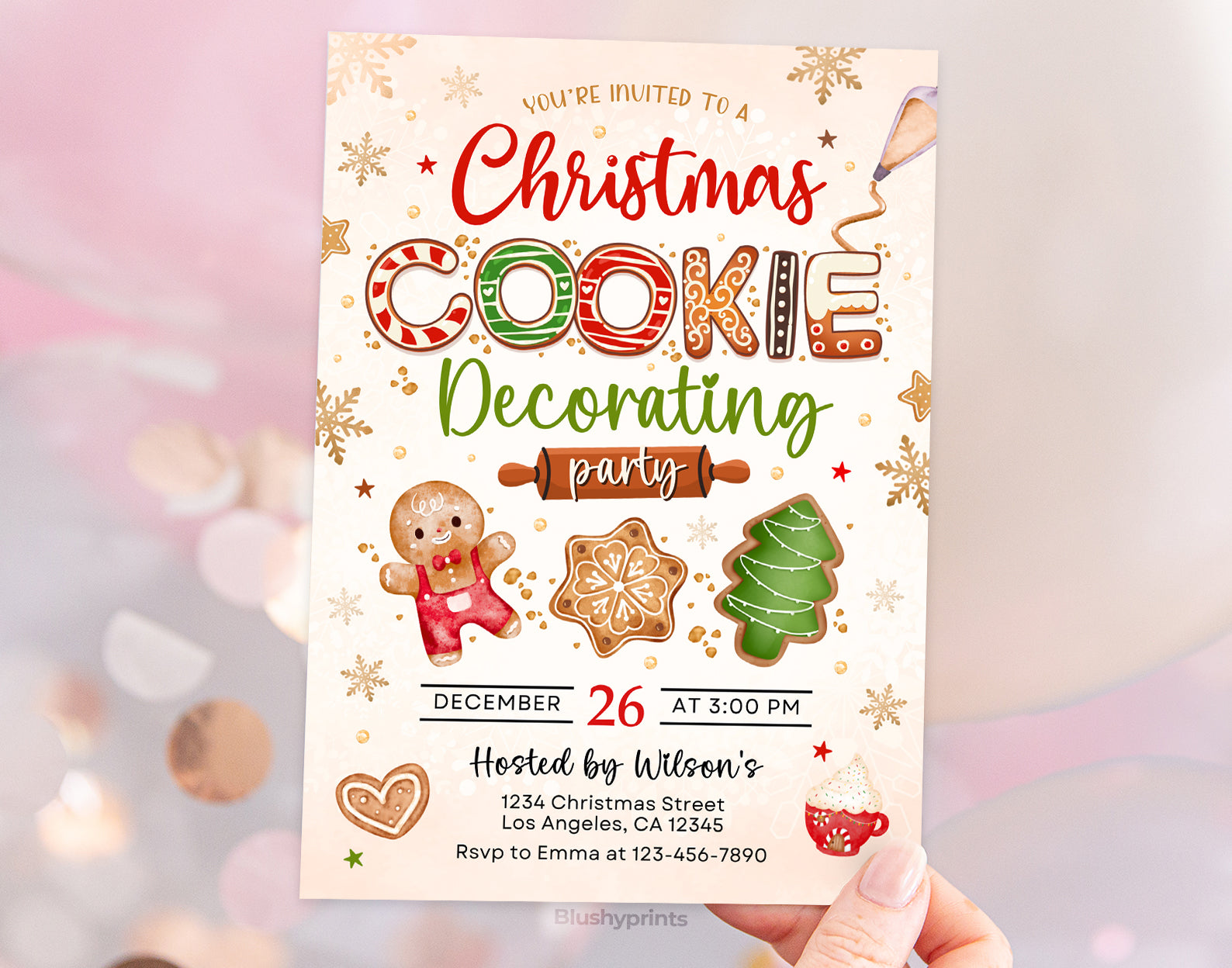 Cookie Decorating Party Invite, Cookie Exchange Invitation, Cookie Christmas Party Invite Etemply
