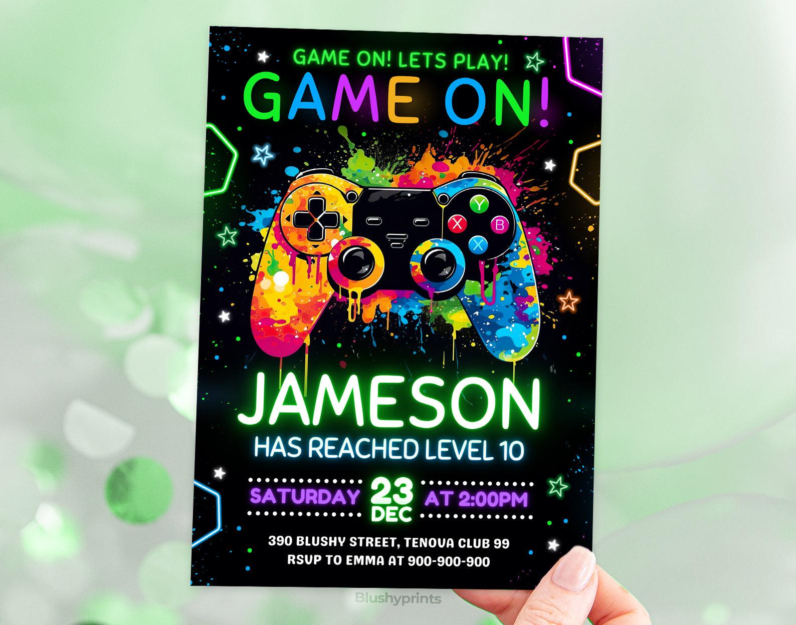 Gaming Party Invitation Etemply
