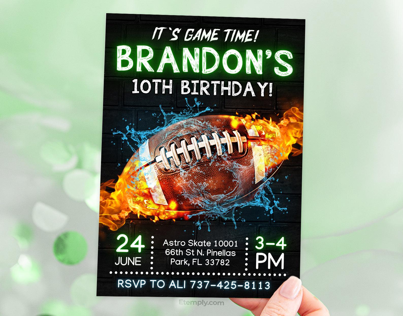 Football Birthday Invitation Etemply