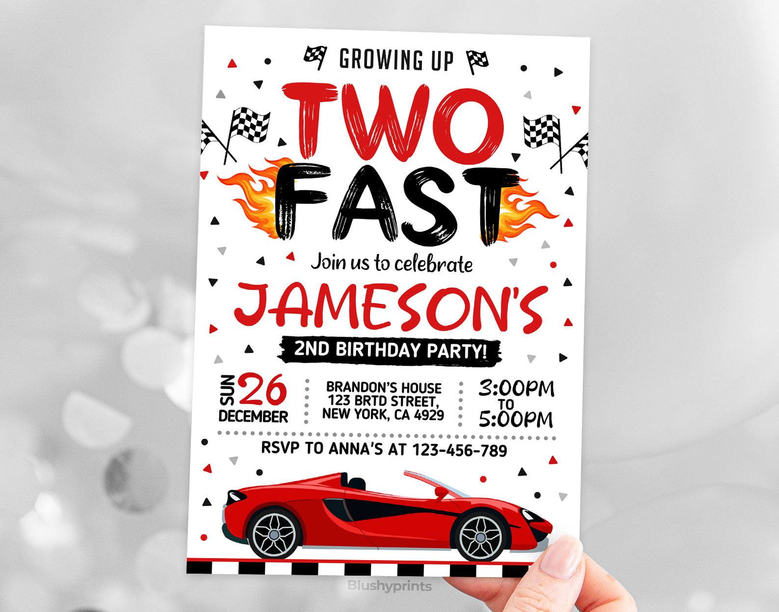 Two Fast Birthday Invitation Etemply