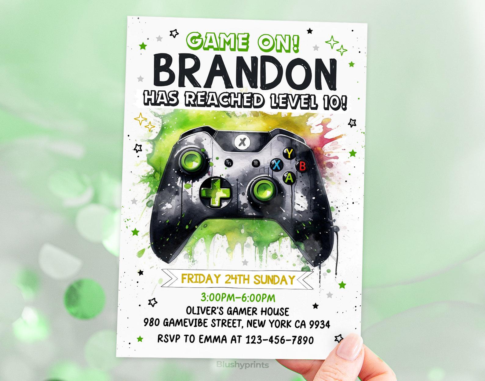 Modern Gaming Party Invitation Etemply