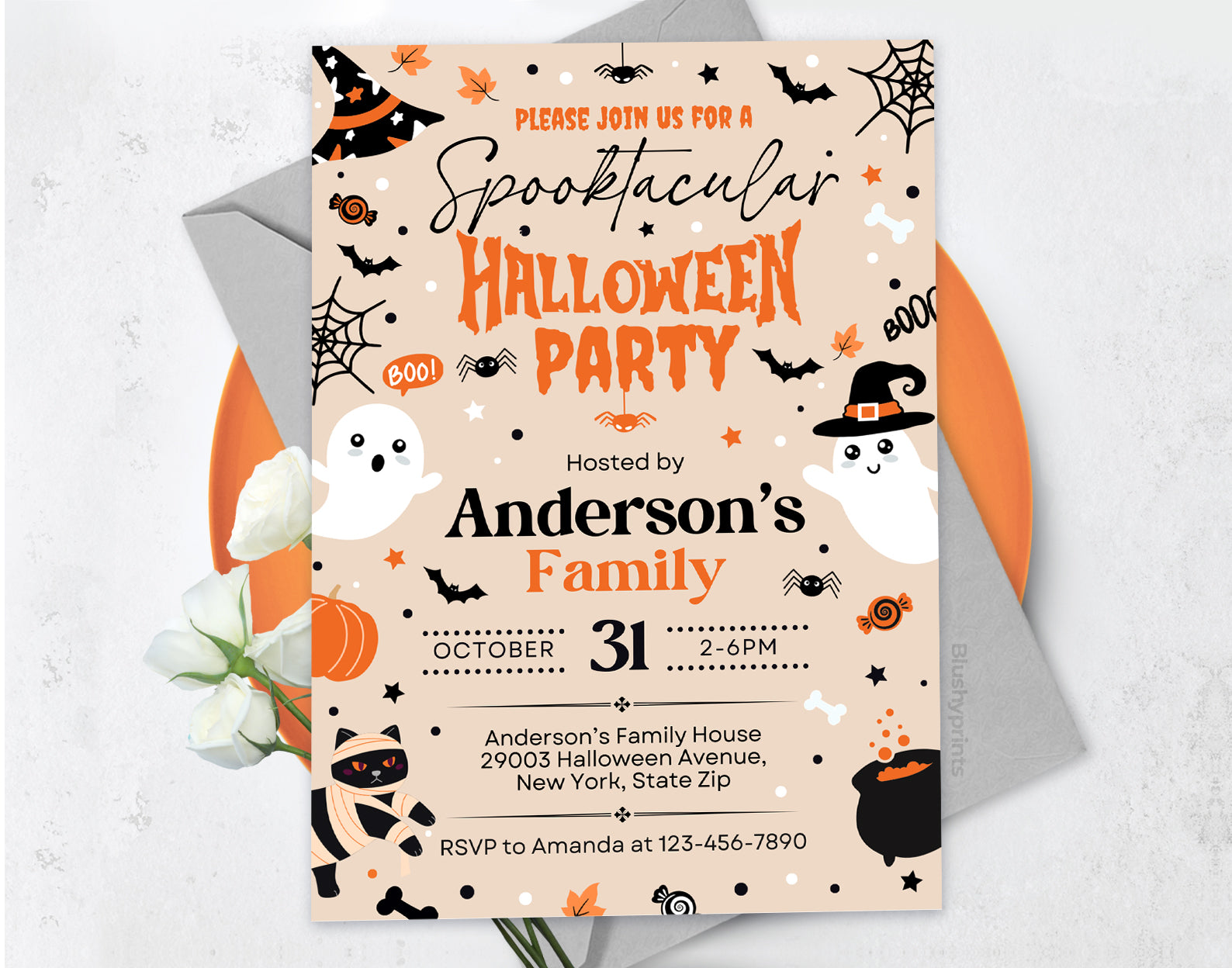 Halloween Party Invitation, Halloween Family Hosted Party Invite Etemply
