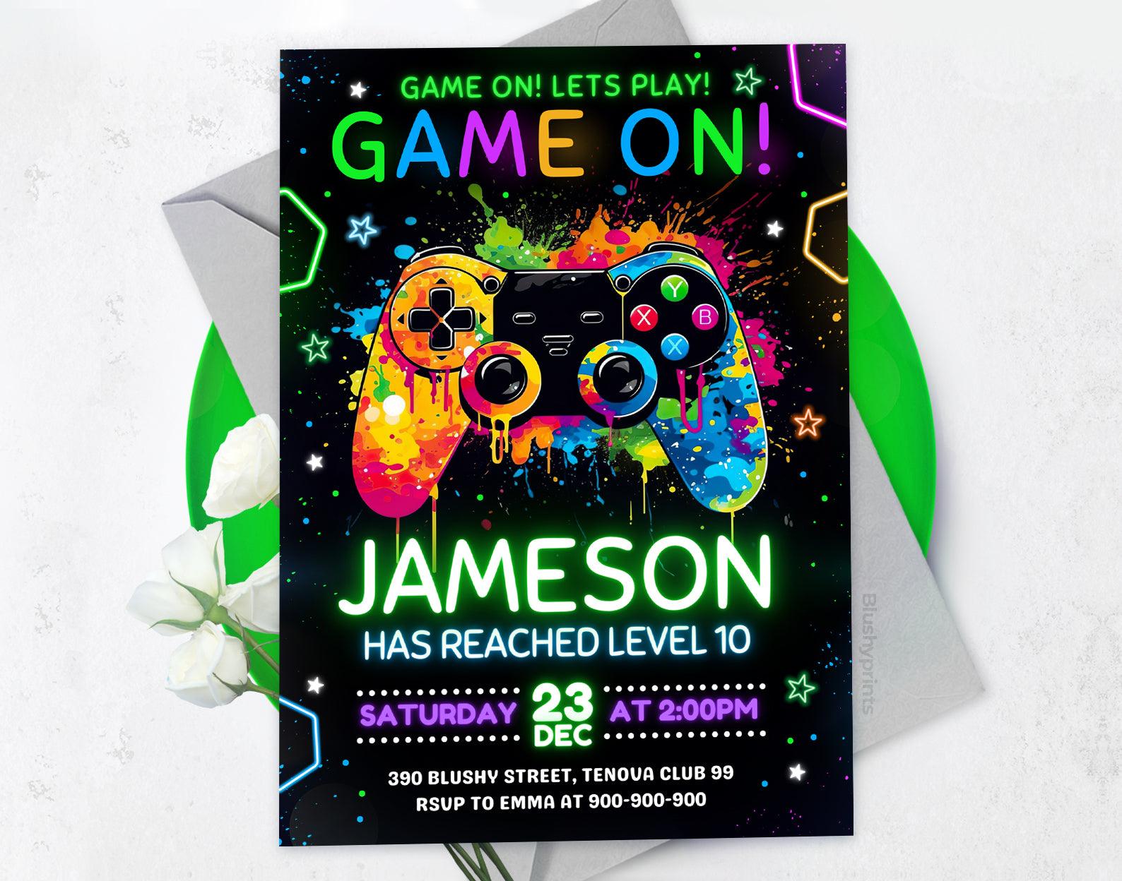 Gaming Party Invitation Etemply