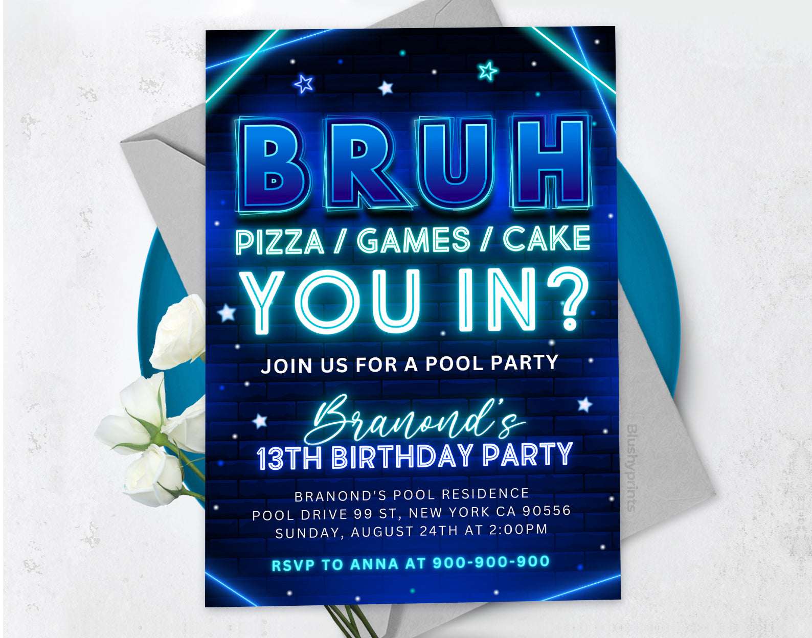 Bruh Birthday Invitation, Bruh its my birthday Invitation Etemply