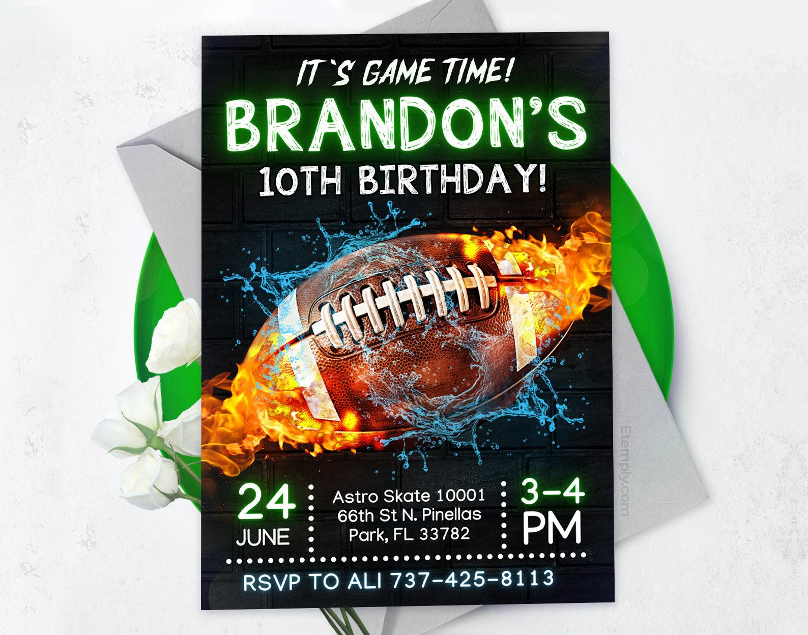 Football Birthday Invitation Etemply