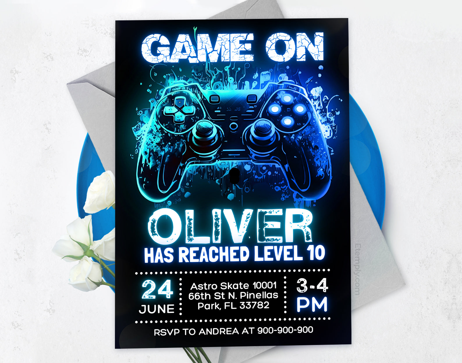 Gaming Party Invitation Etemply