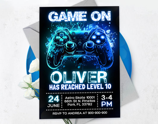 Gaming Party Invitation Etemply