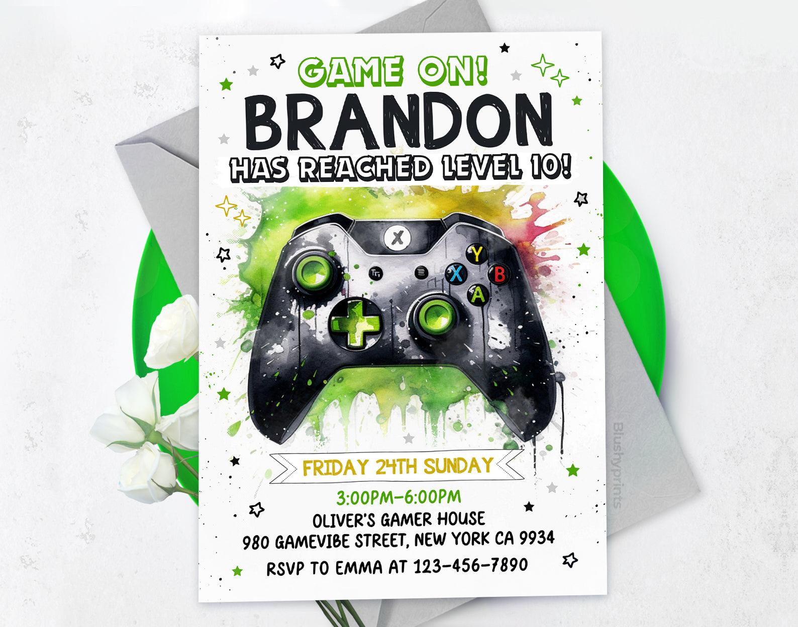 Modern Gaming Party Invitation Etemply