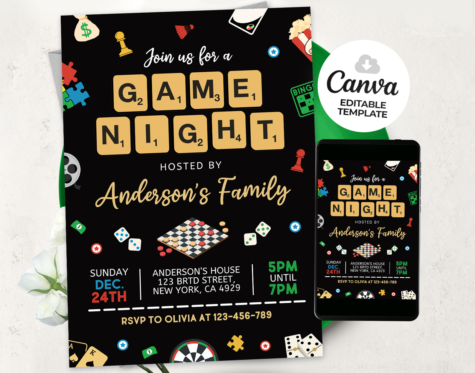 Game Night Invitation Etemply