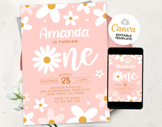 Daisy Birthday Invitation Etemply