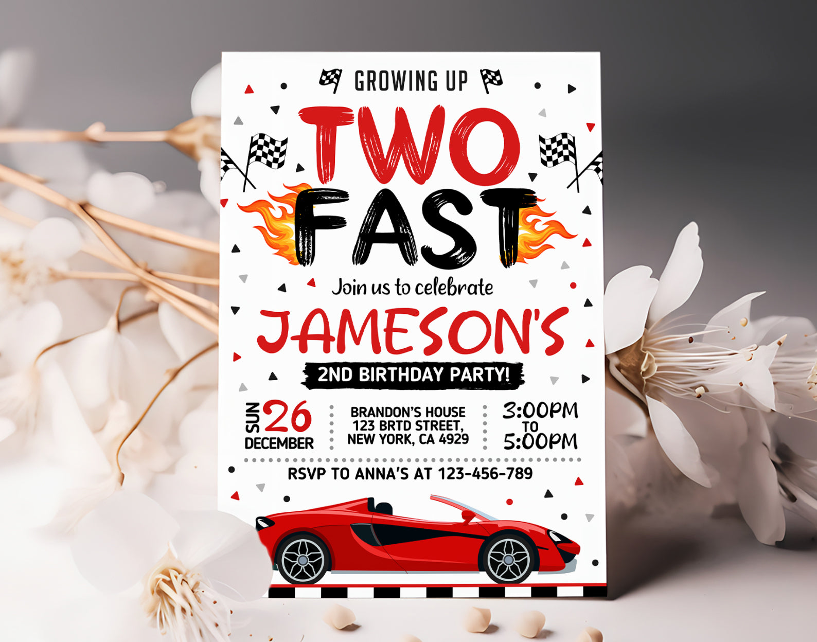 Two Fast Birthday Invitation Etemply