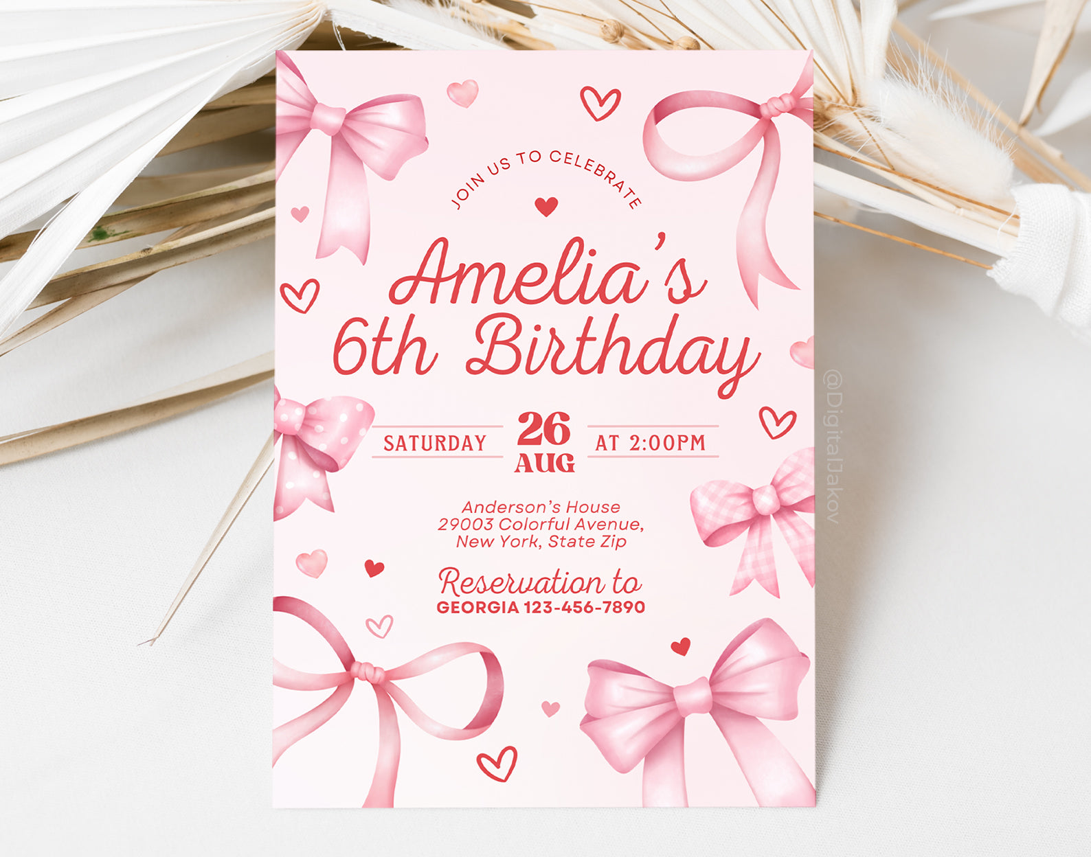 Bow Invitation, Coquette Birthday Invitation, Coquette Invites, Coquette Party Invite Etemply