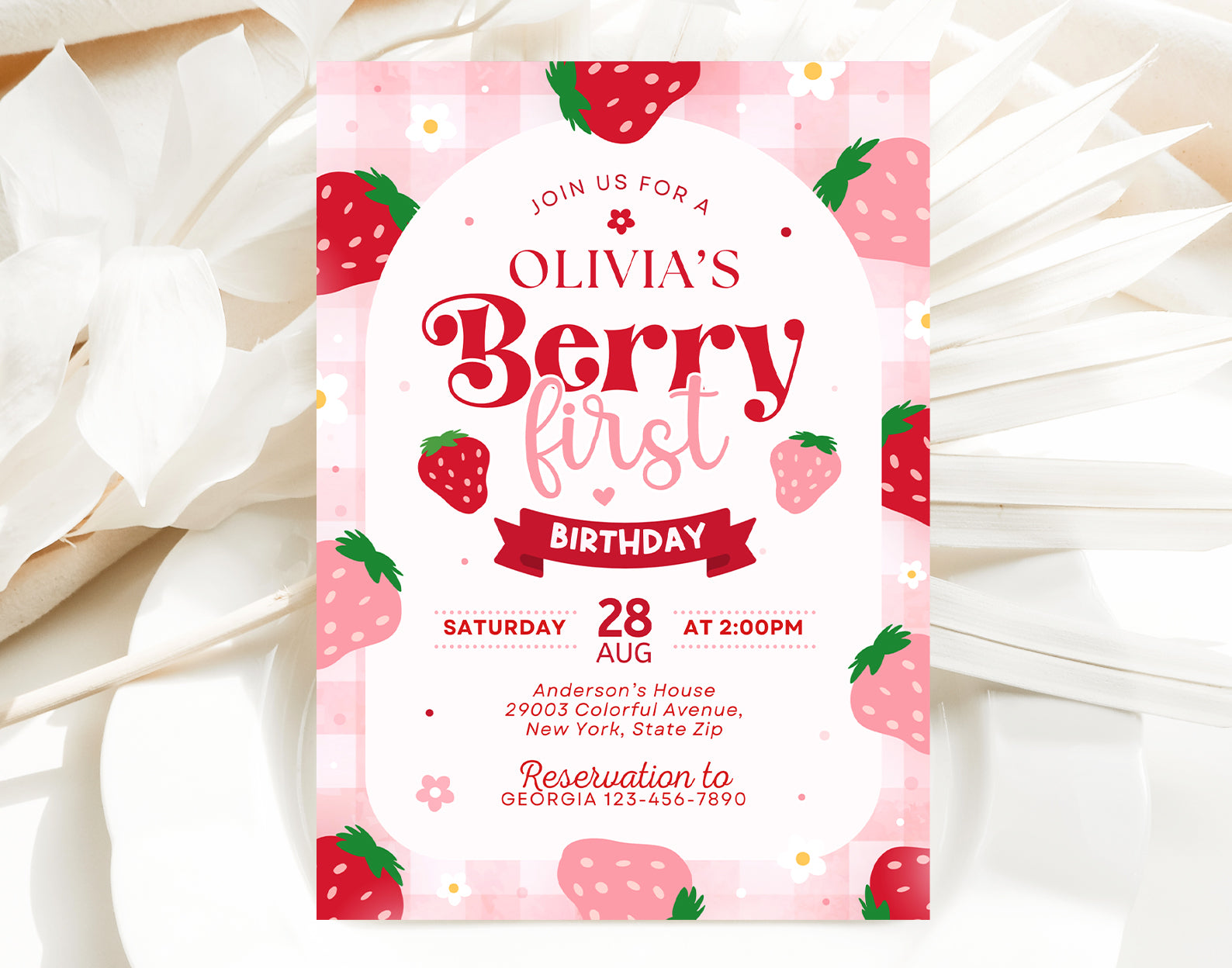 Berry First Birthday Invitation, Berry 1st Birthday Invitation, Berry First Birthday Invite Etemply