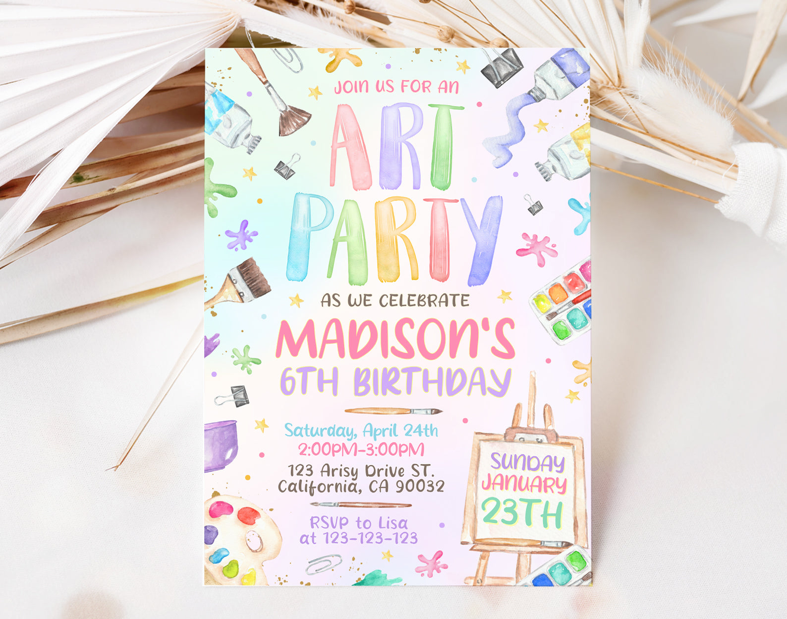Art Party Invitation, Painting Party Invitation Etemply