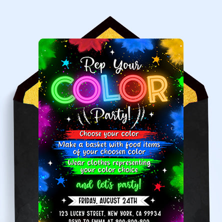 Color Party Invitations
