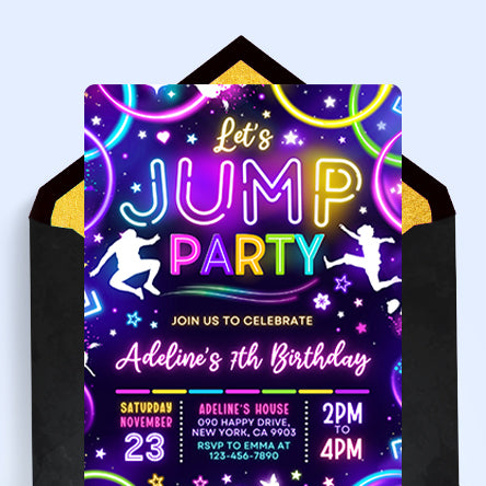 Trampoline Party Invitations