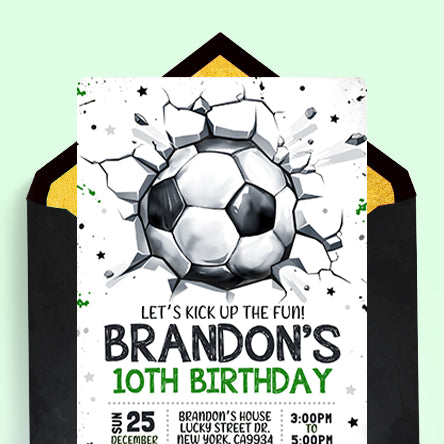 Soccer Birthday Invitations
