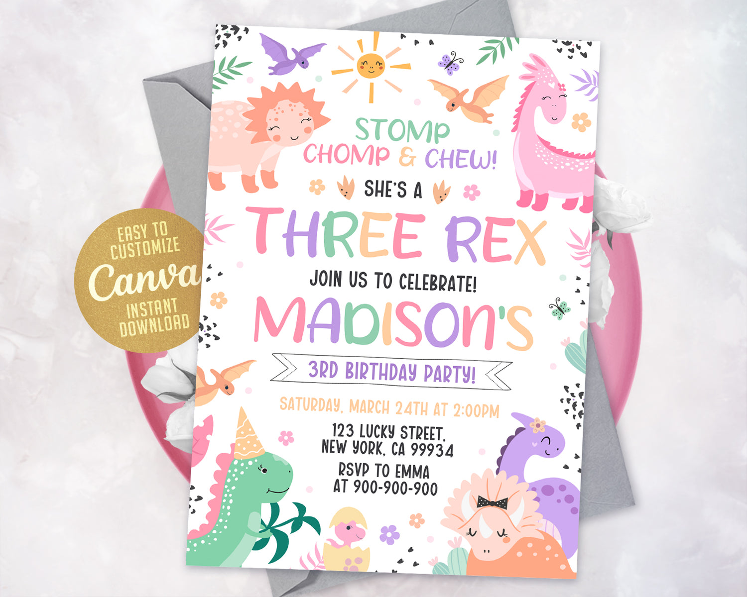 Dinosaur Birthday Invitations