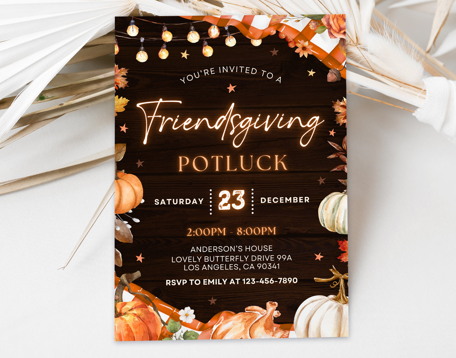 Thanksgiving Invitation Template, Friendsgiving Invitation, Fun thanksgiving invitations Etemply