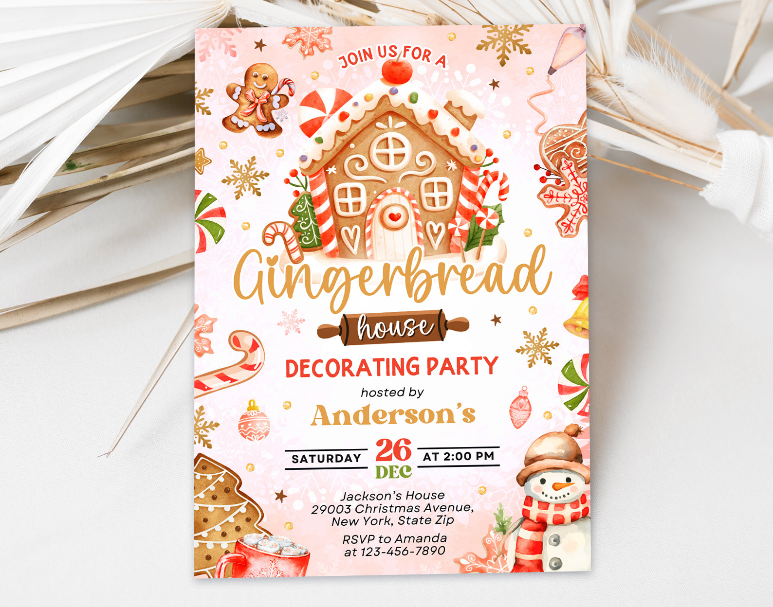 Gingerbread House Invitation, Gingerbread Decorating House Party Invite Etemply