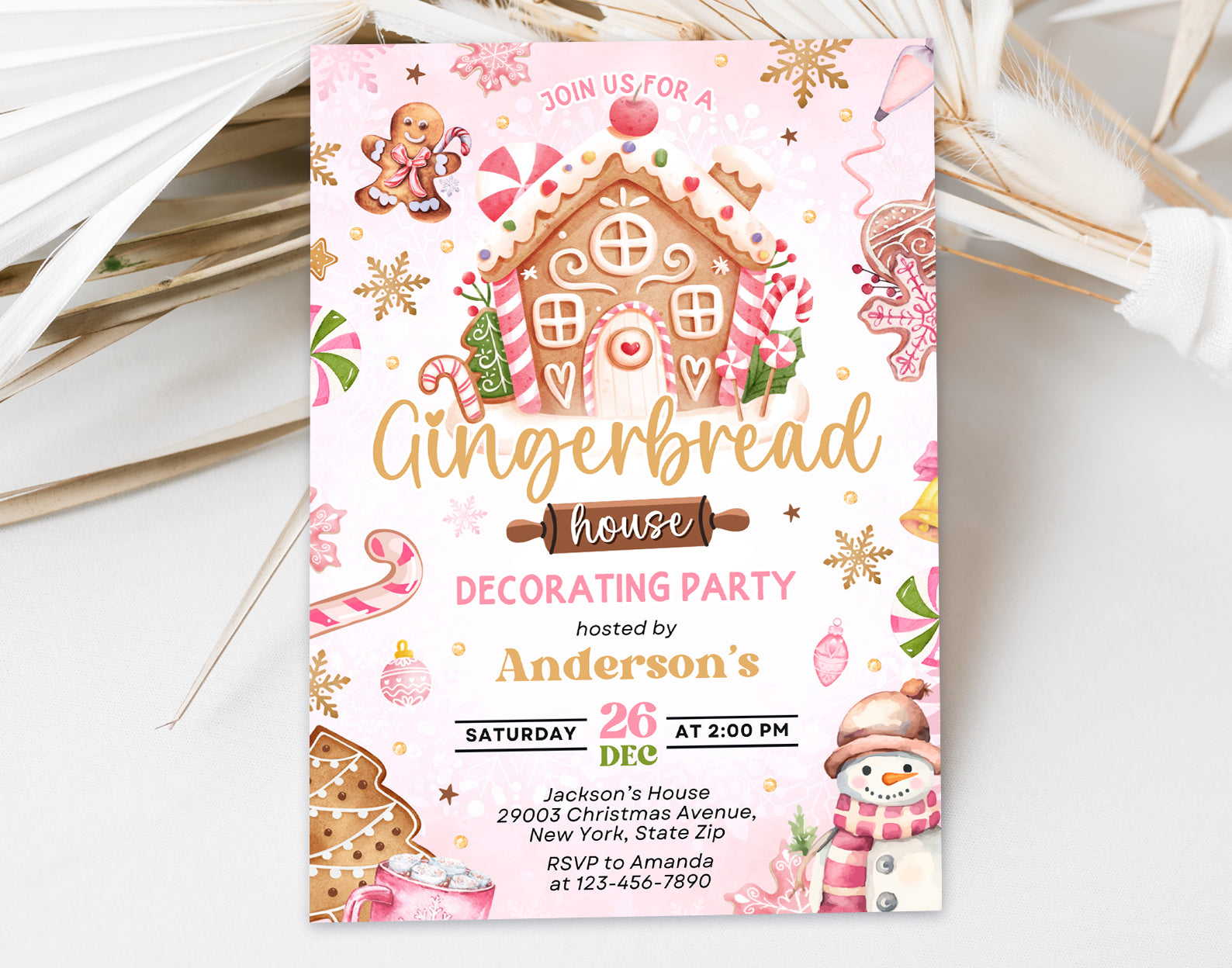 Gingerbread House Invitation, Gingerbread House Party Invite Etemply