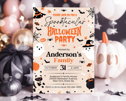 Halloween Party Invitation, Halloween Family Hosted Party Invite Etemply