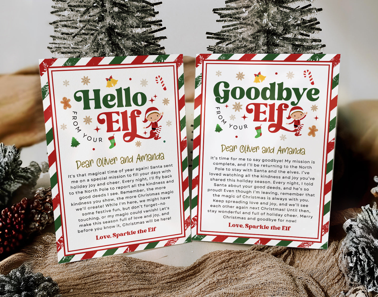 Elf Letter, Elf Arrival letter, Elf Return Letter, Elf I'm Back Christmas Letter Etemply