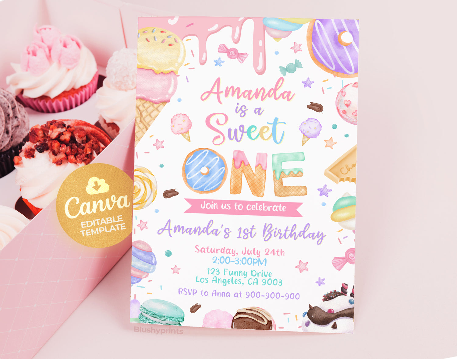 Sweet One Birthday Invitations