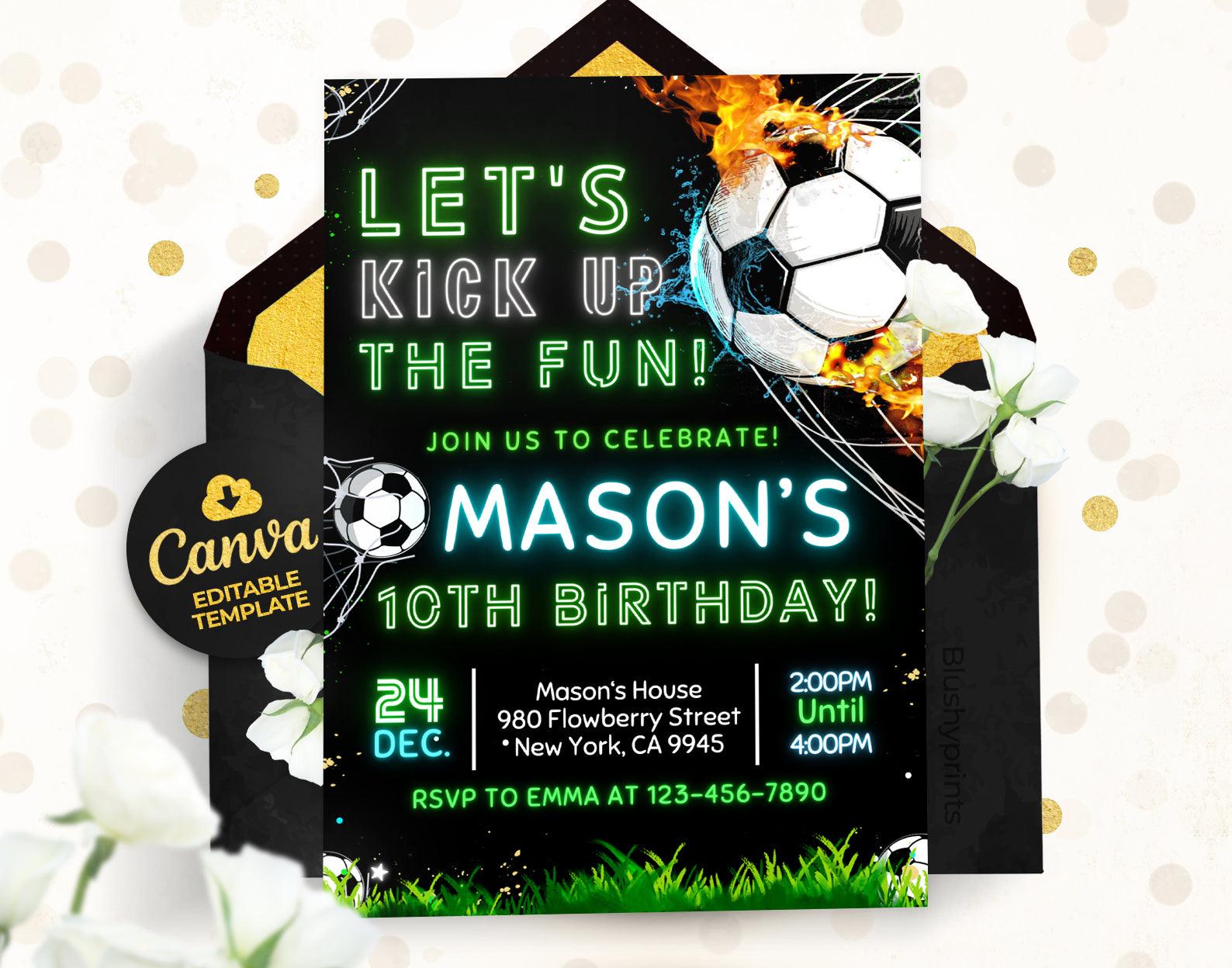 Soccer Birthday Invitation Etemply