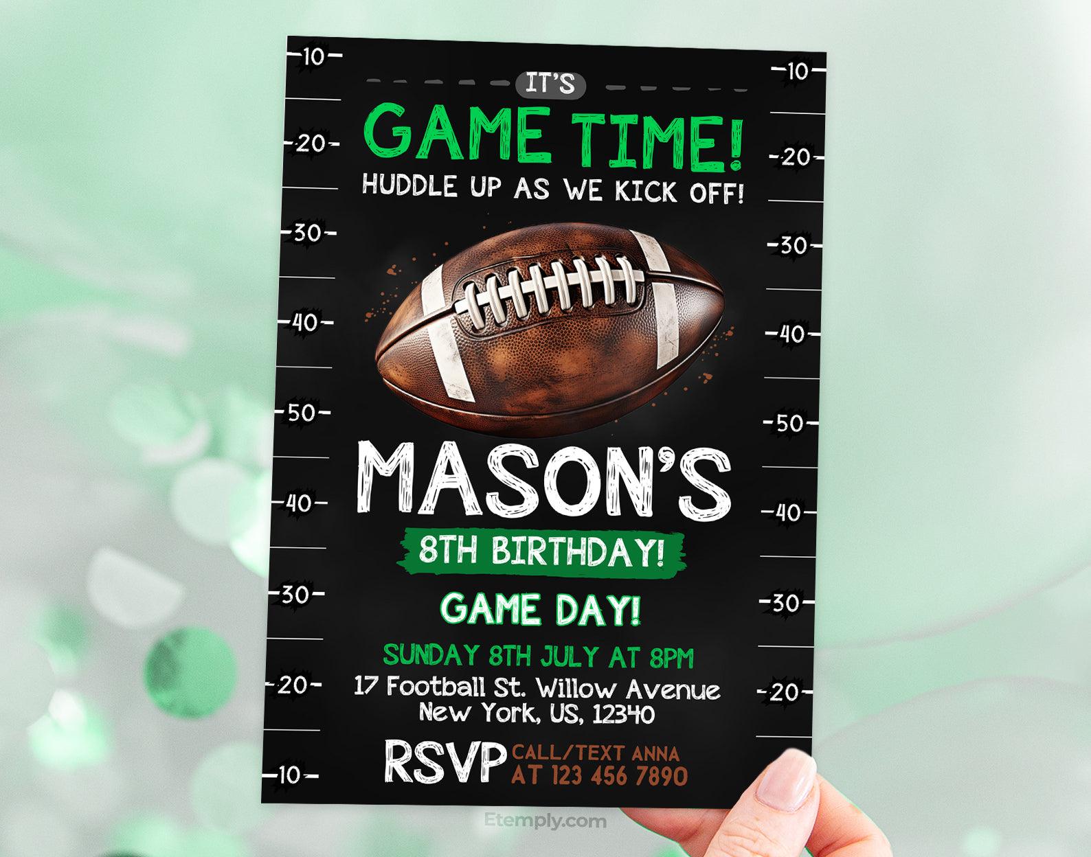 Football Birthday Invitation Etemply