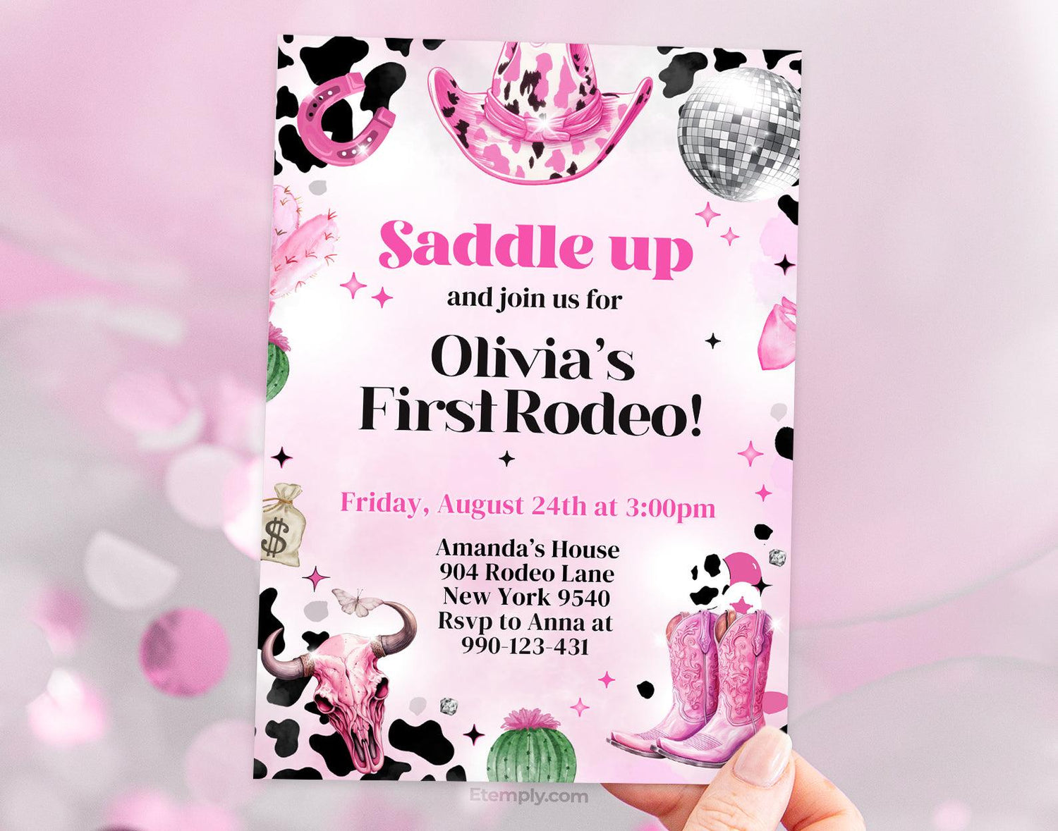 Cowgirl Birthday Invitations