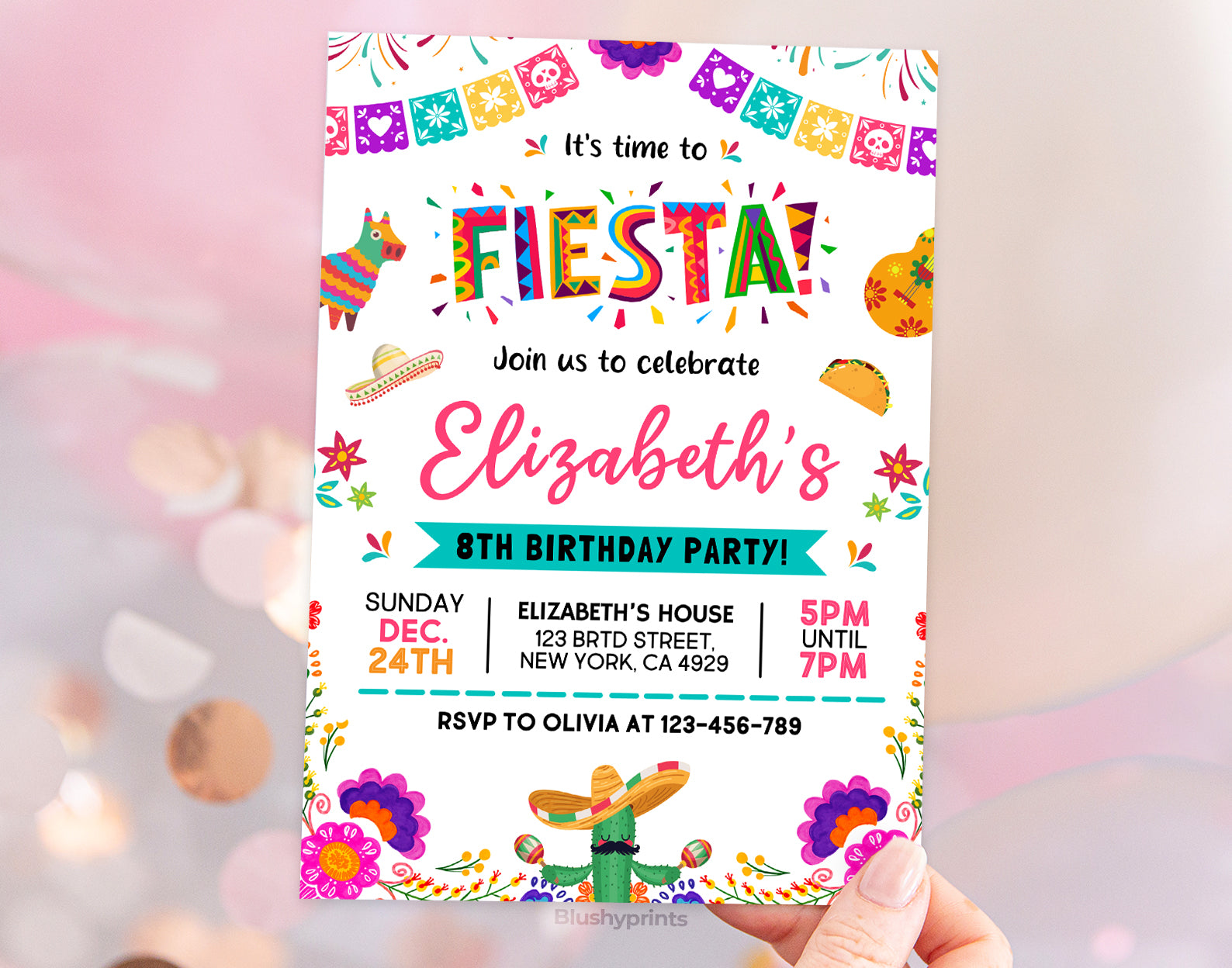 Fiesta Party Invitation, Mexican Birthday Invite Etemply