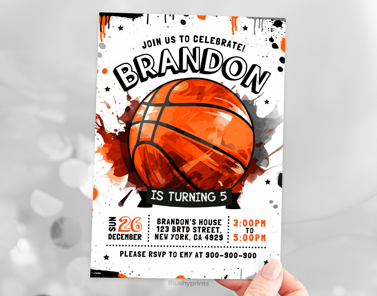 Basketball Birthday Invitation Etemply