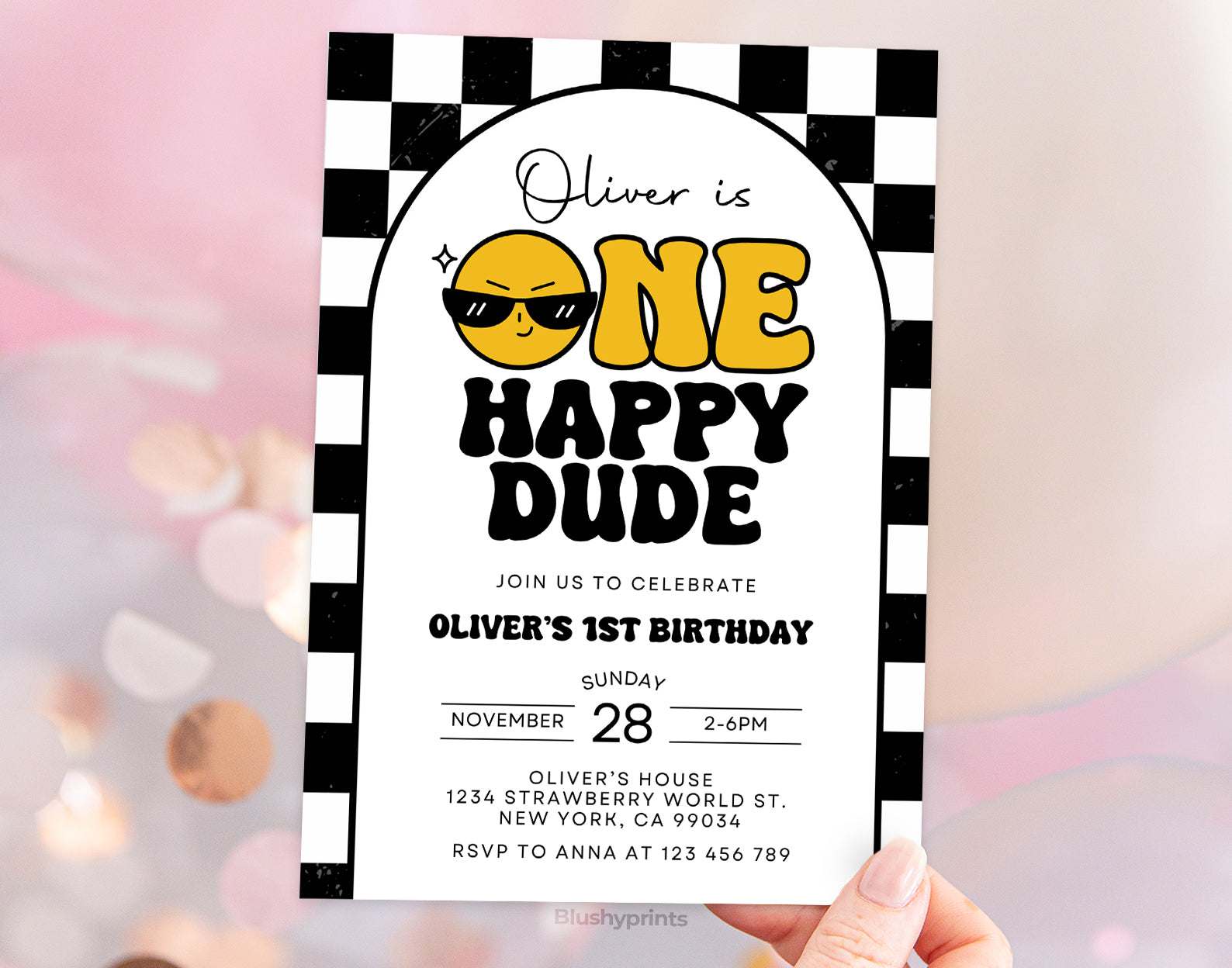 One Happy Dude Birthday Invitation Etemply