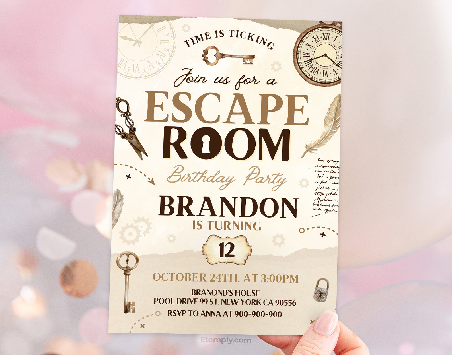 Escape Room Birthday Invitation Etemply