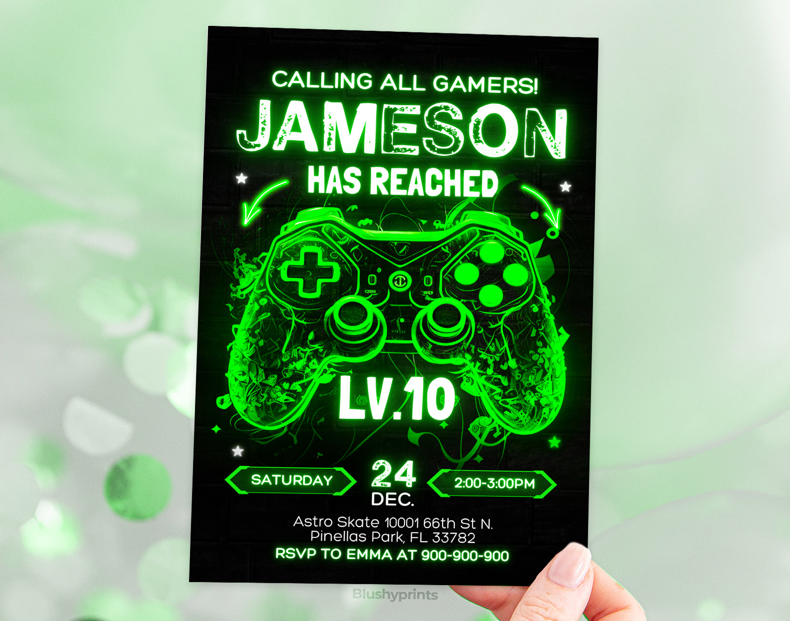 Game Birthday Invitation Etemply