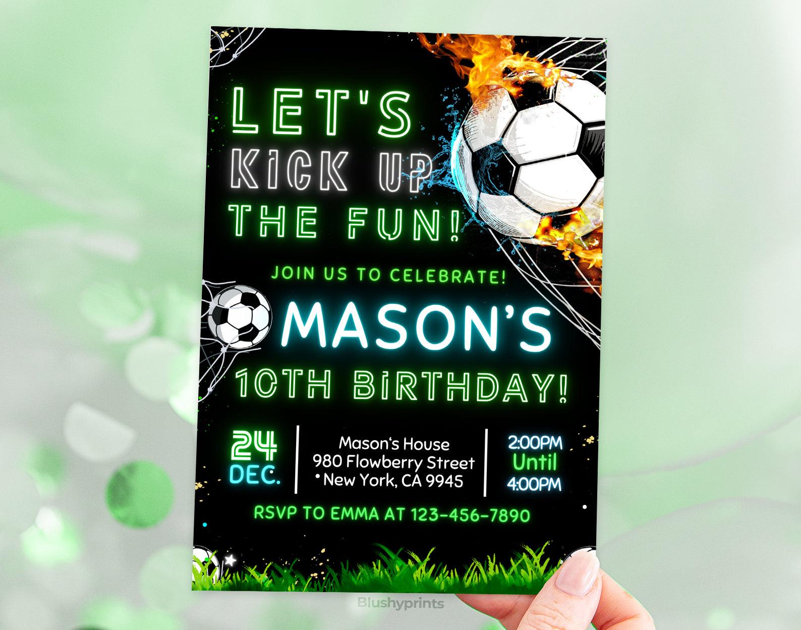 Soccer Birthday Invitation Etemply