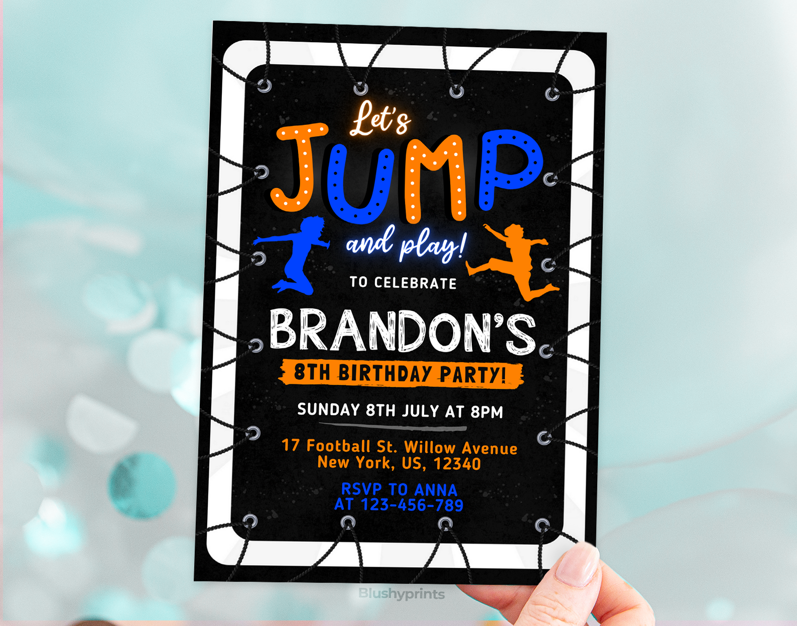 Jump Birthday Invitation Etemply