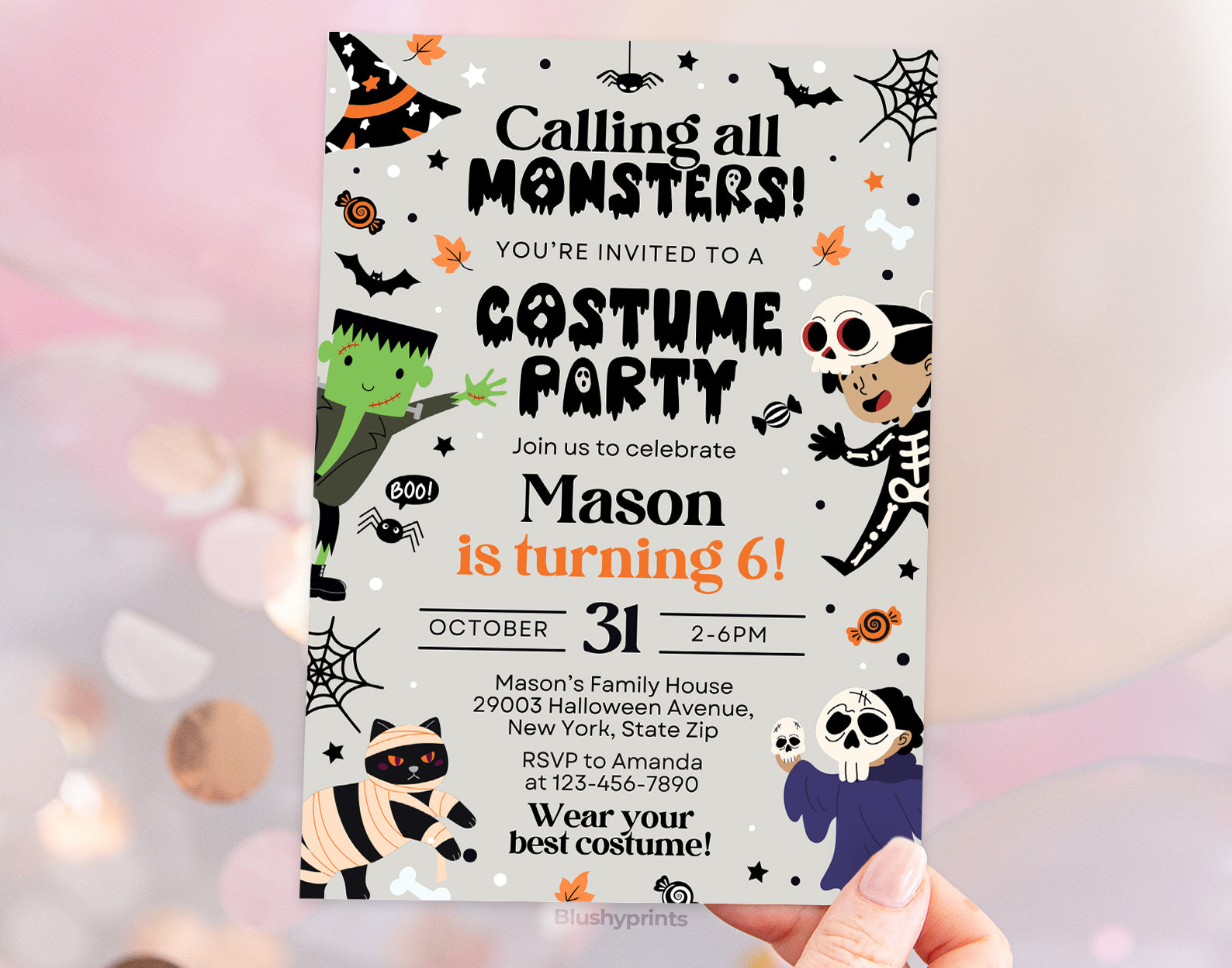 Halloween Costume Party Invitation, Halloween Party Invite Etemply