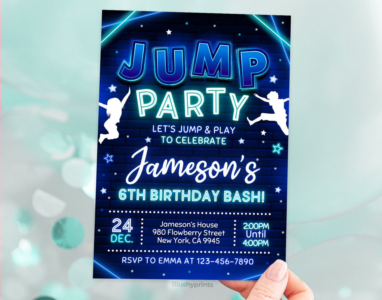 Jump Birthday Invitation Etemply