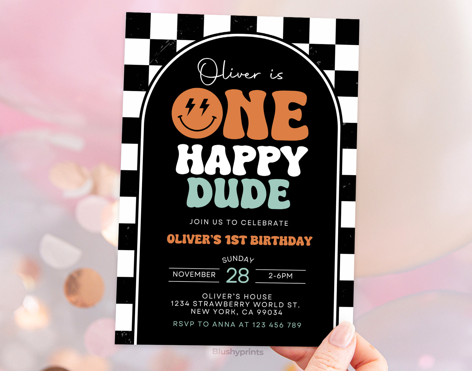 One Happy Dude Birthday Invitation Etemply