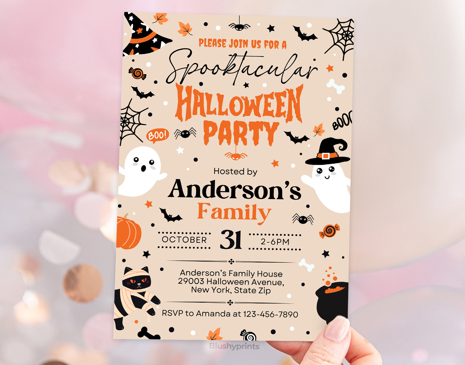 Halloween Party Invitation, Halloween Family Hosted Party Invite Etemply