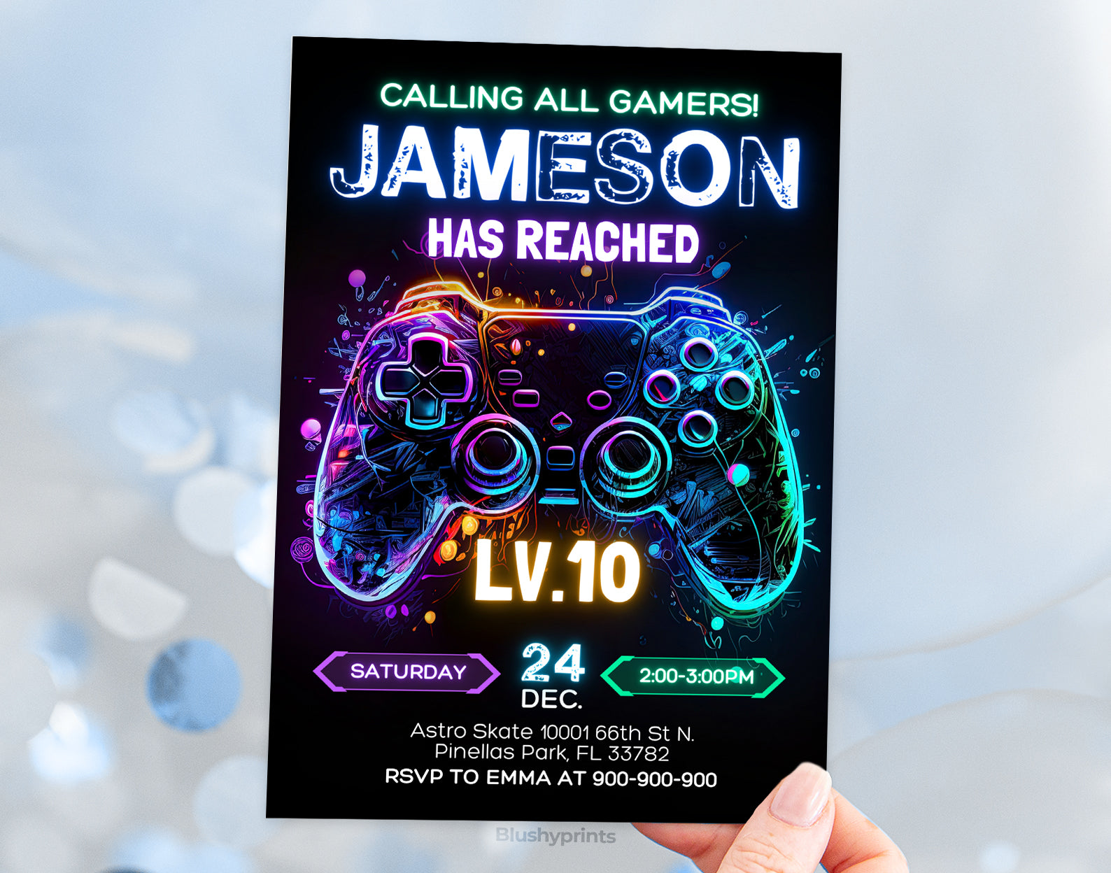 Game Birthday Invitation Etemply